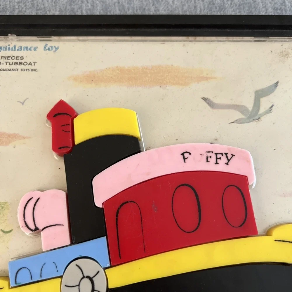 Child Guidance Toys Tugboat Puzzle Vintage 1962 Collectible Wall Art Magnetic